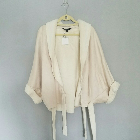 Faux Suede and Fur Wrap Jacket Oversized - Picture 3 of 8